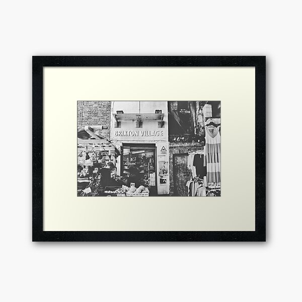Brixton Village Entrance - Black & White Framed Art Print