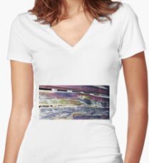 Colorful Barnboard Women's Fitted V-Neck T-Shirt