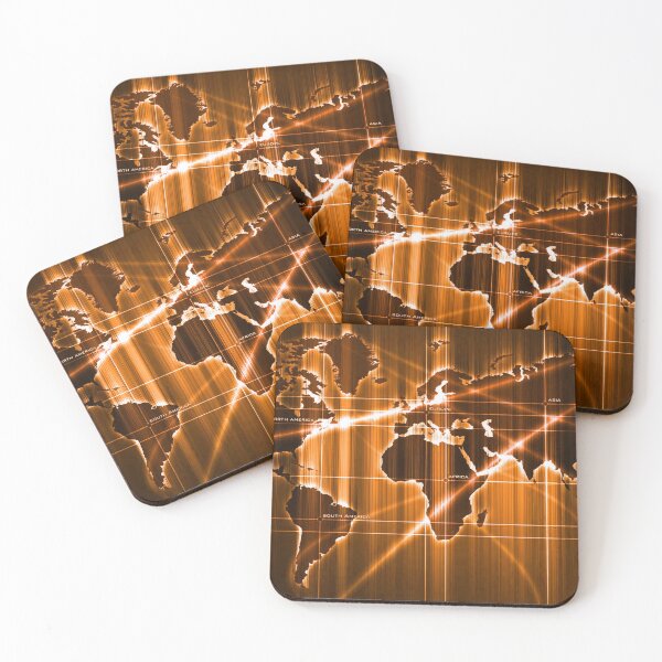 Item preview, Shining Digital World Map - Dark Orange designed and sold by NexusArts.