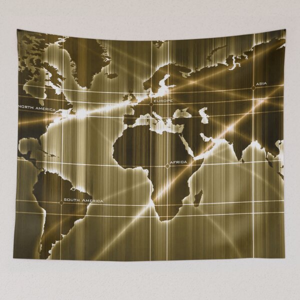 Item preview, Shining Digital World Map - Gold designed and sold by NexusArts.