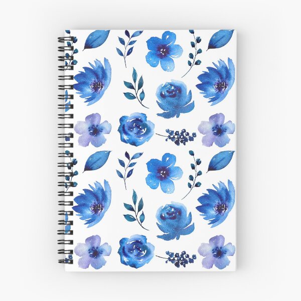 Item preview, White floral spiral notebook designed and sold by 74tshirts.