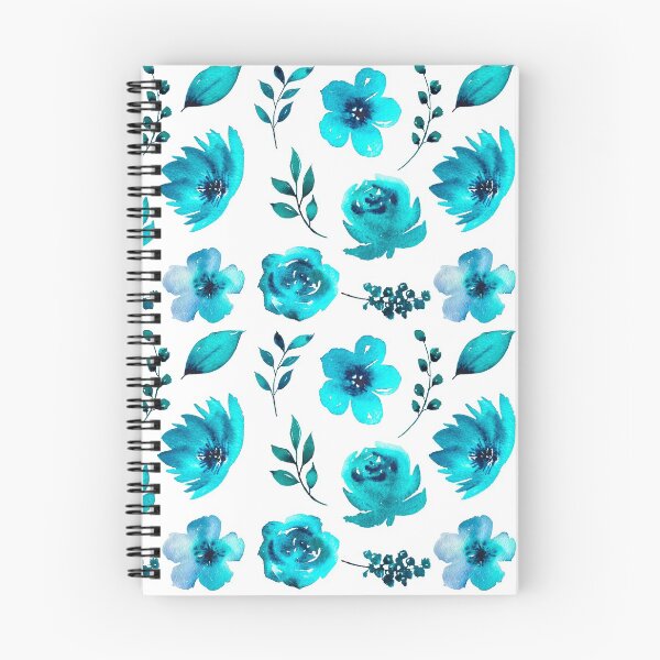 Item preview, White floral spiral notebook designed and sold by 74tshirts.