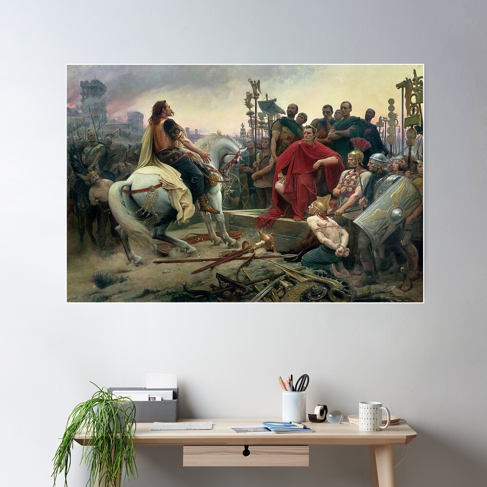 Celtic leader Vercingetorix surrenders to Caesar Poster