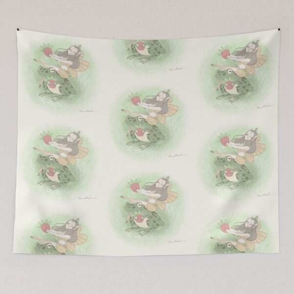 Item preview, Strawberry moth fairy and frog friend designed and sold by Shereen Keshvadian.