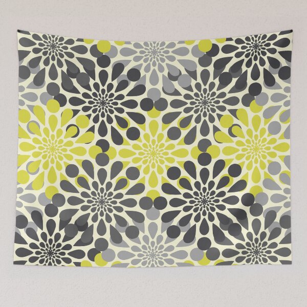 Item preview, Yellow and Gray Flower Pattern designed and sold by katiemarie2013.