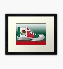 Hi Top Mexico Basketball Shoe Flag Framed Print
