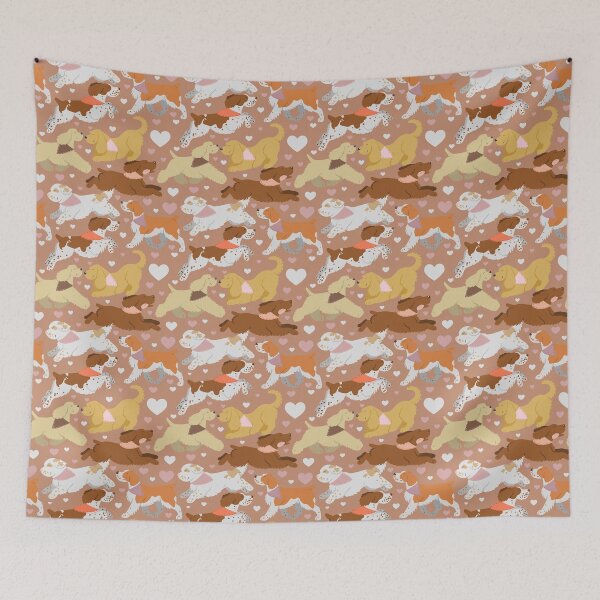 Item preview, Spaniels in pink/brown designed and sold by animalartbyjess.