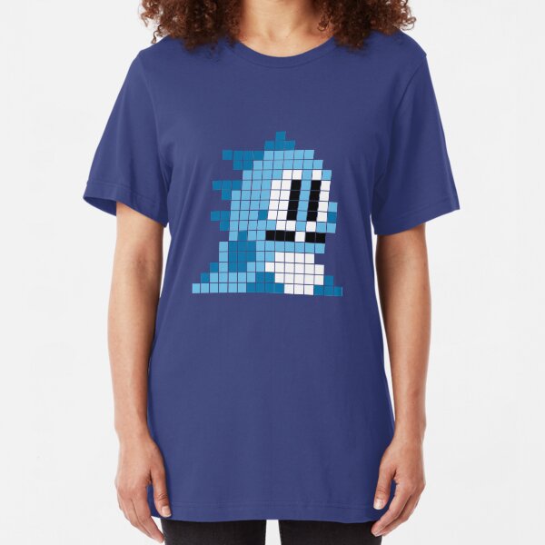 Bubble bobble pixel art Slim Fit T-Shirt
