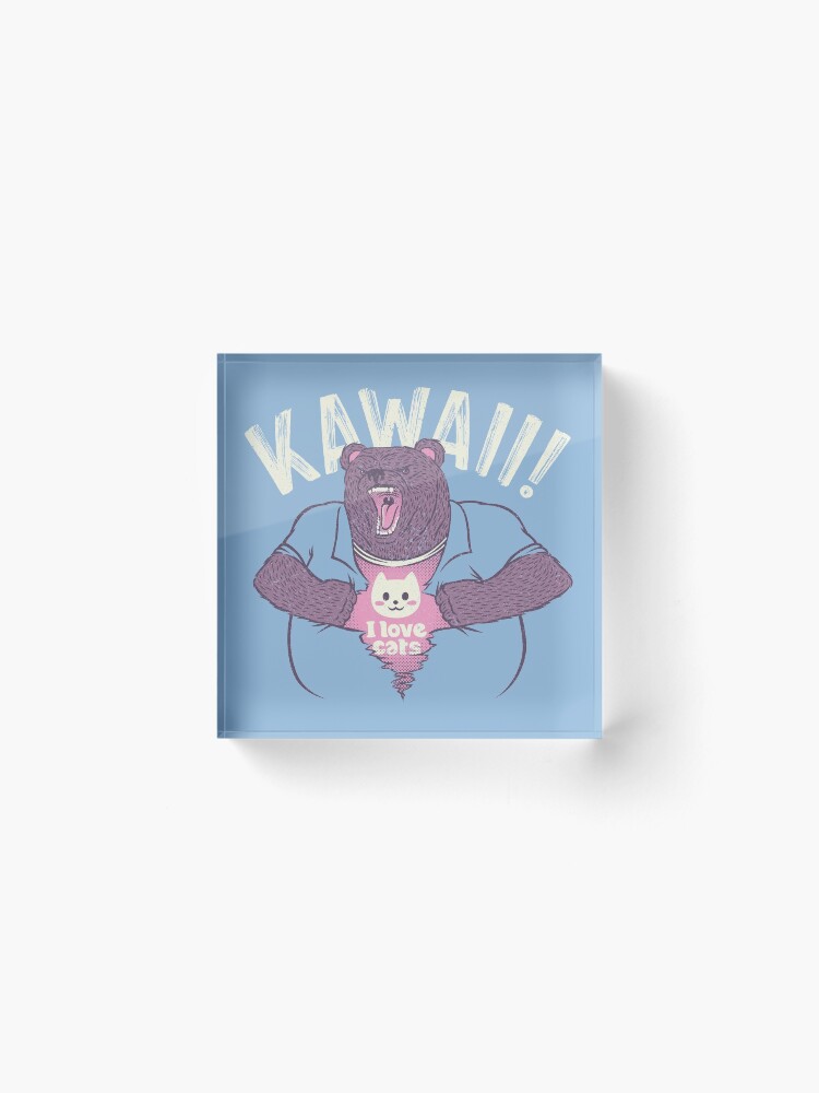 Thumbnail 2 of 5, Acrylic Block, Mad Bear I Love Cats Inside designed and sold by tobiasfonseca.
