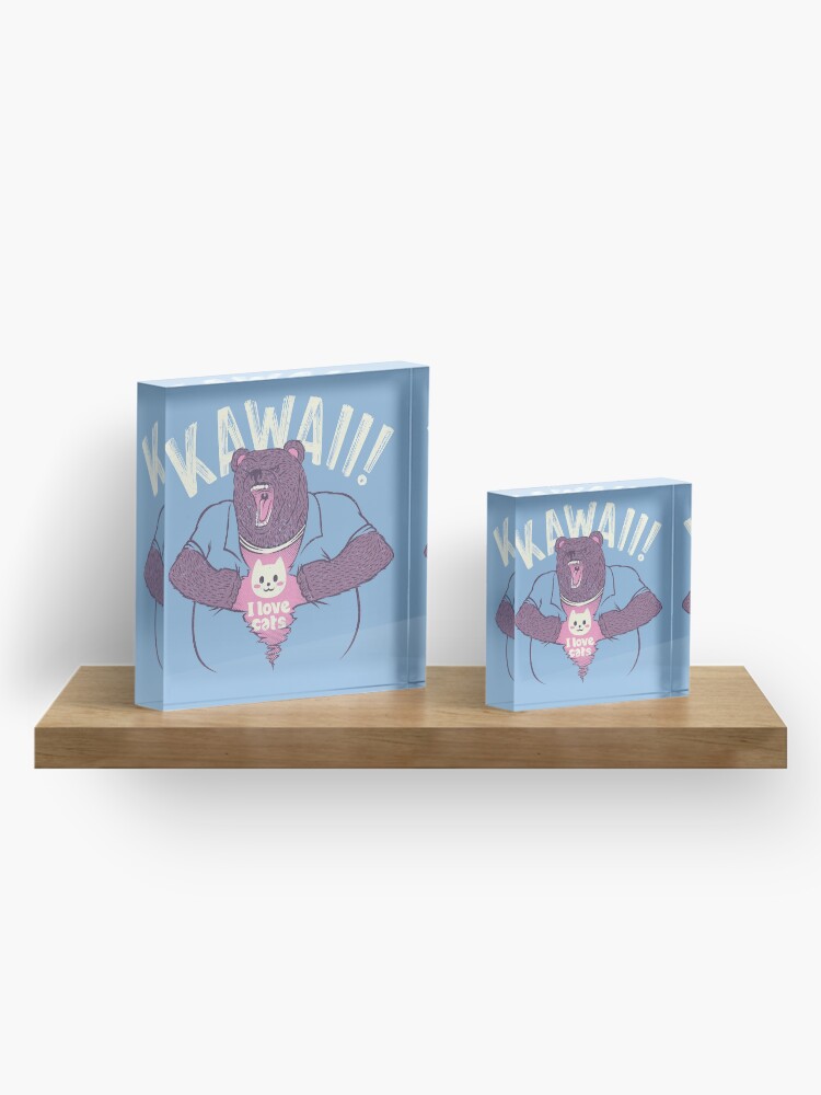 Thumbnail 4 of 5, Acrylic Block, Mad Bear I Love Cats Inside designed and sold by tobiasfonseca.