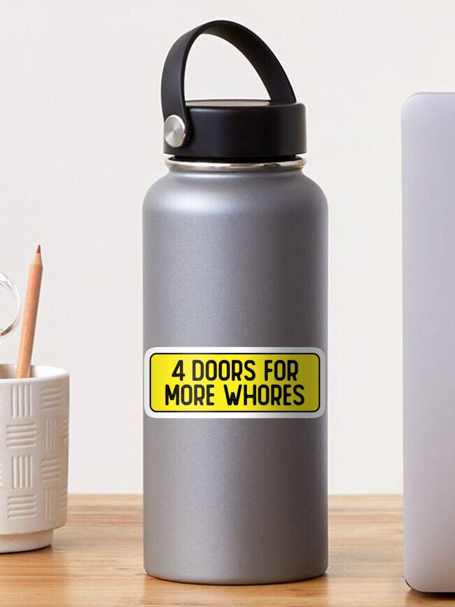 4 Hinges For More Minges Decal Window Bumper Scene sticker Doors Whores Funny 
