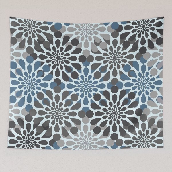 Item preview, Blue and Gray Flower Pattern designed and sold by katiemarie2013.