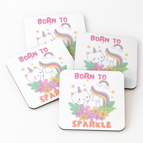 Item preview, Unicorn Cat Cartoon Born to SPARKLE designed and sold by Product  Stella.