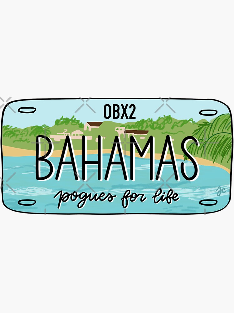 "OBX Season 2 Bahamas license plate" Sticker for Sale by Jeandabean
