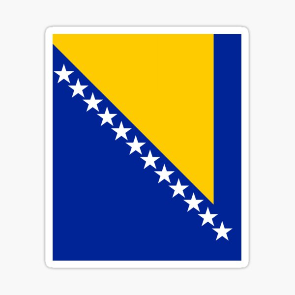 Flag of Bosnia and Herzigova, Bosnian Flag, Bosna Flag Sticker