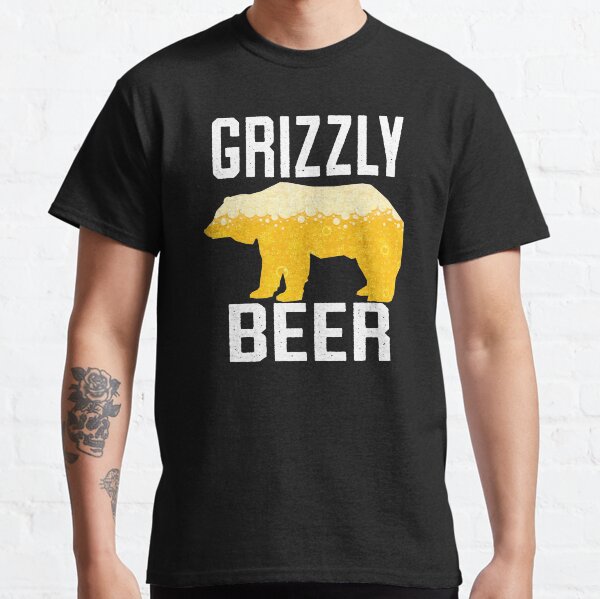 Grizzly Beer Drinking Funny  Classic T-Shirt