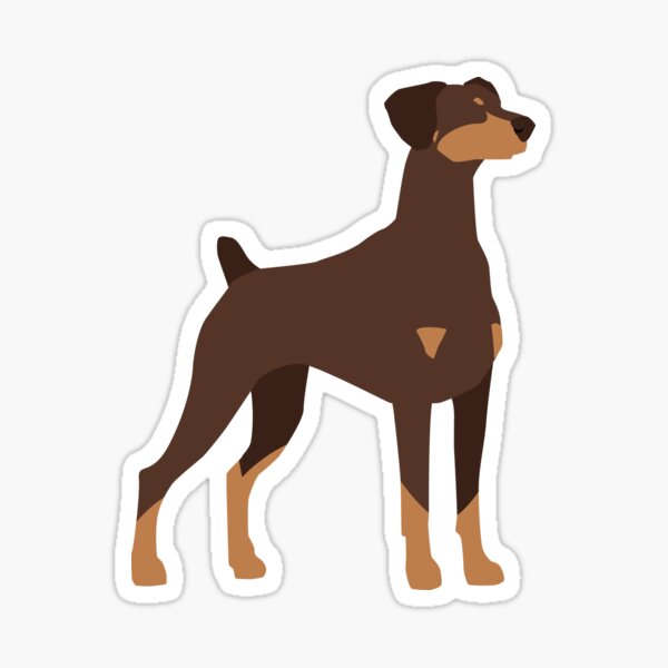 Vista previa del artículo con la obra «Doberman Pinscher de oreja natural roja», diseñado y vendido por Hound-and-Hare.