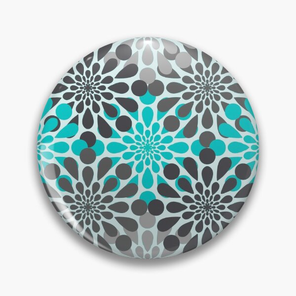 Item preview, Teal and Gray Flower Pattern designed and sold by katiemarie2013.