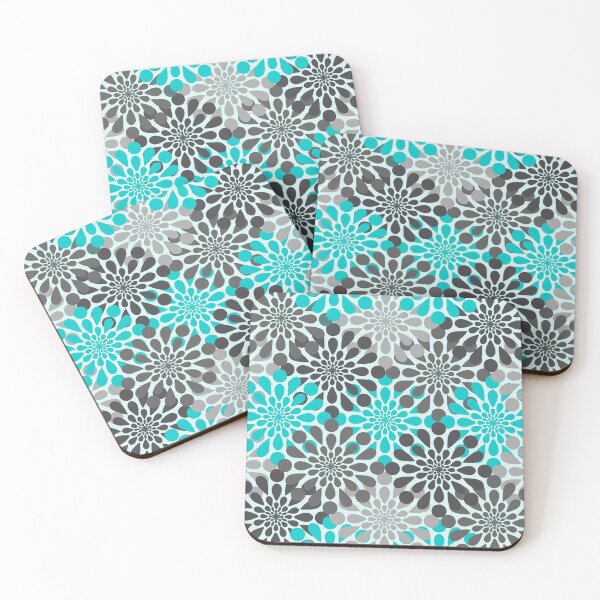 Item preview, Teal and Gray Flower Pattern designed and sold by katiemarie2013.
