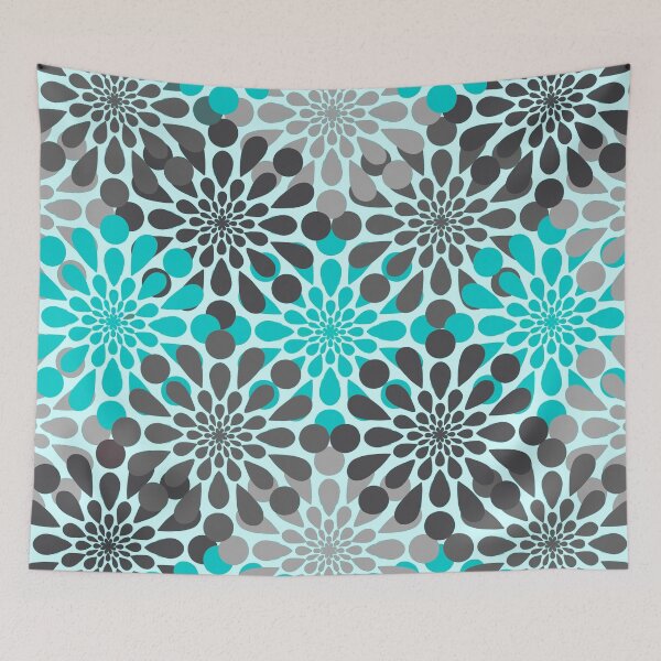 Item preview, Teal and Gray Flower Pattern designed and sold by katiemarie2013.