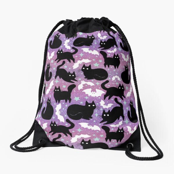 Aperçu de l'œuvre Halloween pastel avec des chats noirs créée et vendue par dragonstarart.