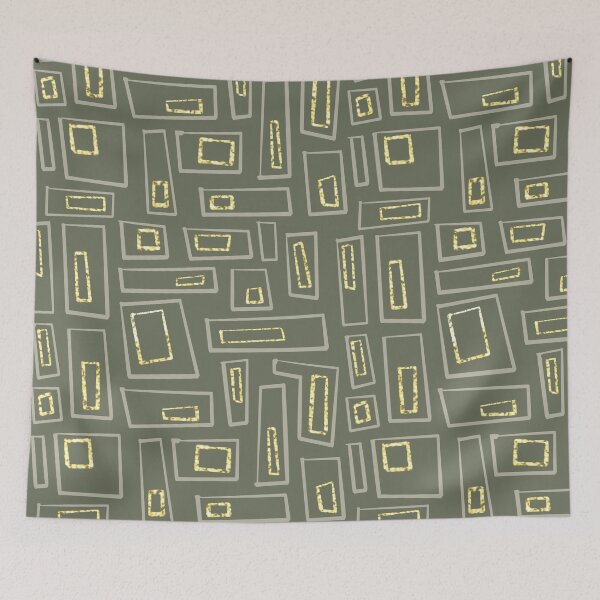 Item preview, Soft Sage and Metallic Gold 1960s Inspired Concentric Triangle Pattern Collection designed and sold by cozycaroline.