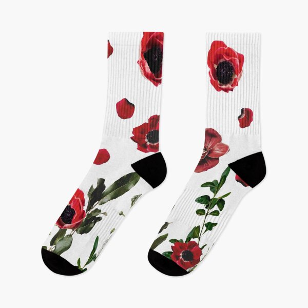 Item preview, Modern Red Flowers, Petals and Green Leaves designed and sold by Pavnud.