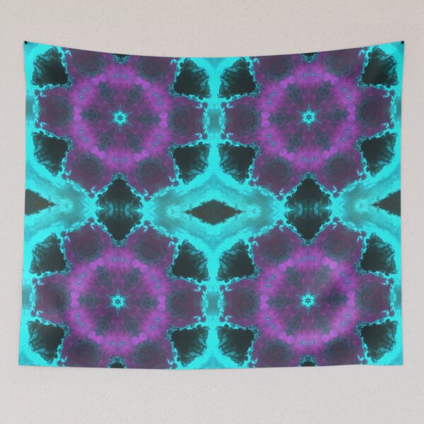 Artikelvorschau, Psychedelisches Kaleidoskop Pink Lila und Teal entworfen und verkauft von WormholeOrbital.