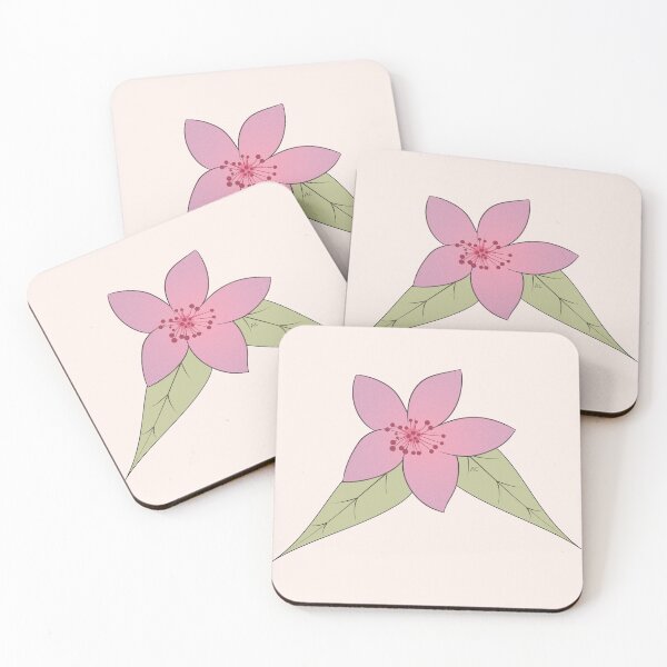 Item preview, Pink Peach Flowers with Leaves Pattern designed and sold by iCraftCafe.