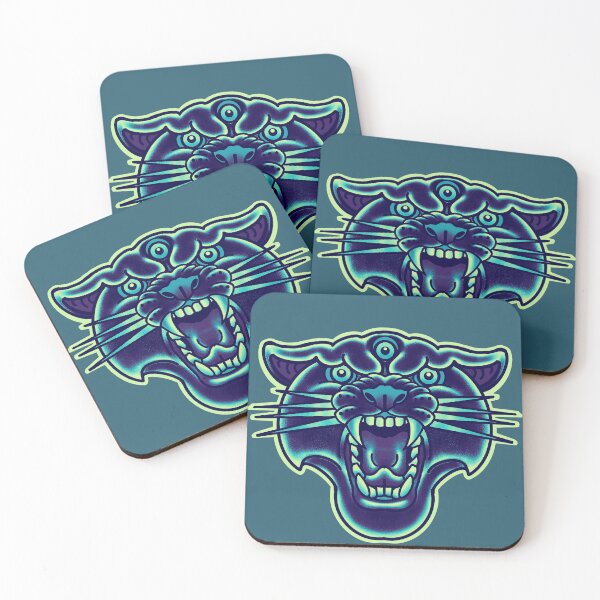 Item preview,  three eyed blue panther head designed and sold by weilertsen.