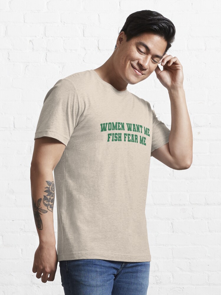 Women Want Me Fish Fear Me Fishing Men's Graphic T-Shirt, Charcoal, Small 