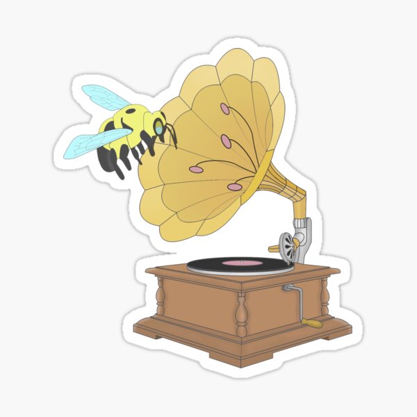 Vista previa del artículo con la obra «El gramófono y la abeja», diseñado y vendido por NotionsLimerick.