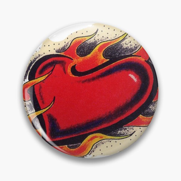 Item preview, HEART FIRE TATTOO flash art original design designed and sold by 999shirts.