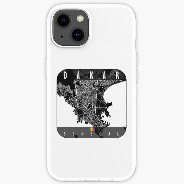 CARTE DE DAKAR SÉNÉGAL Coque souple iPhone
