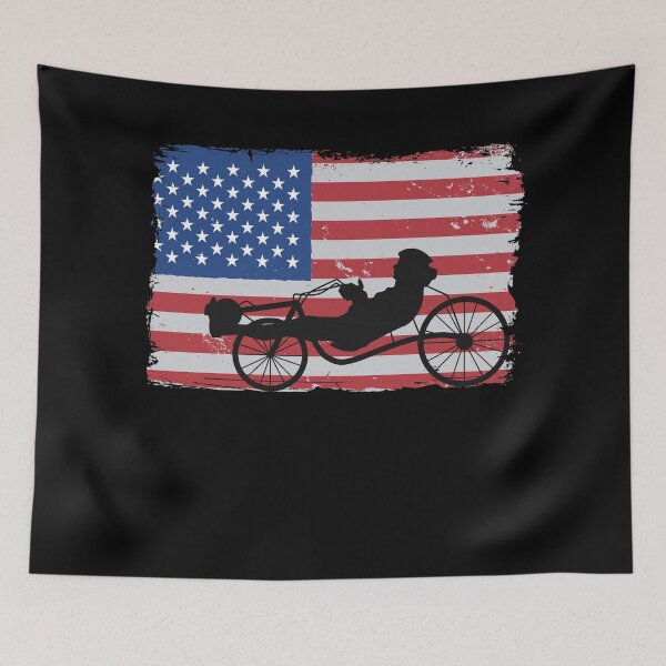 Item preview, Recumbent Bicycle American Flag 4th Of July Biker Funny Recumbent Bike designed and sold by Stronzi.