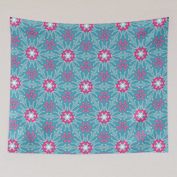 Artikelvorschau, Bright Teal, Hot Pink, and Blush Pink Swirly Geometric Pattern entworfen und verkauft von cozycaroline.