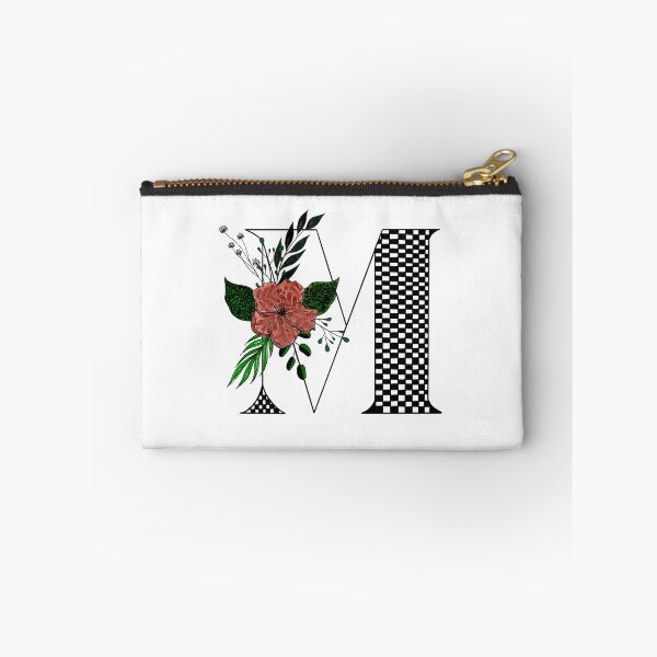 Item preview, Checkerboard Monogram M Floral Watercolor  designed and sold by Playful Pixel Designs.