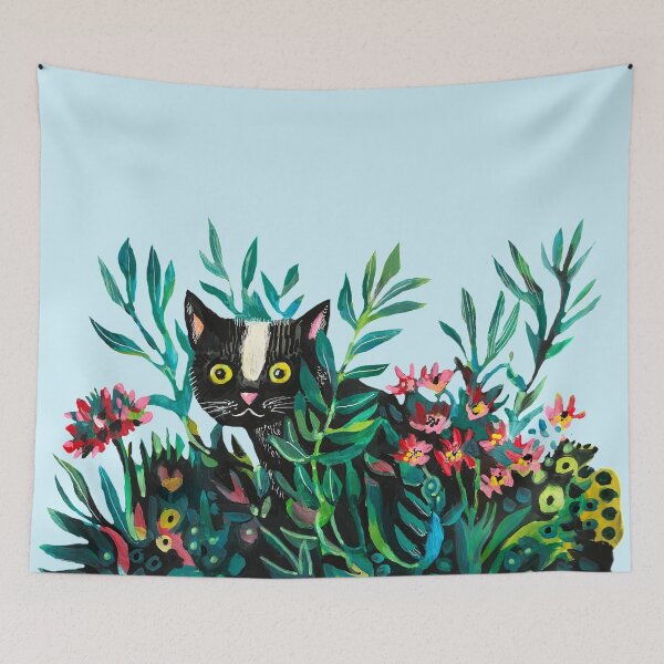 Item preview, Cat in the garden designed and sold by Lemontreeart63.