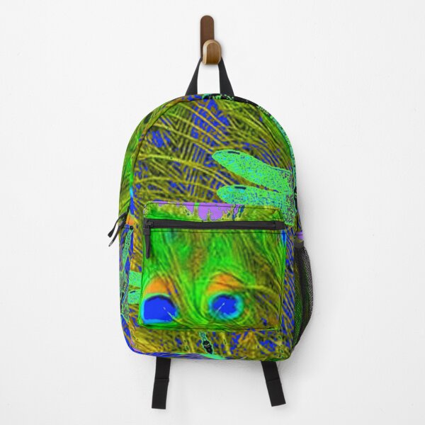 Item preview, GREEN PEACOCK EMERALD GREEN DRAGONFLIES FEATHERS PURPLE ART designed and sold by sharlesart.