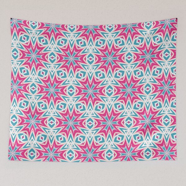 Artikelvorschau, Bright Teal, Hot Pink, and Blush Pink Swirly Geometric Pattern entworfen und verkauft von cozycaroline.
