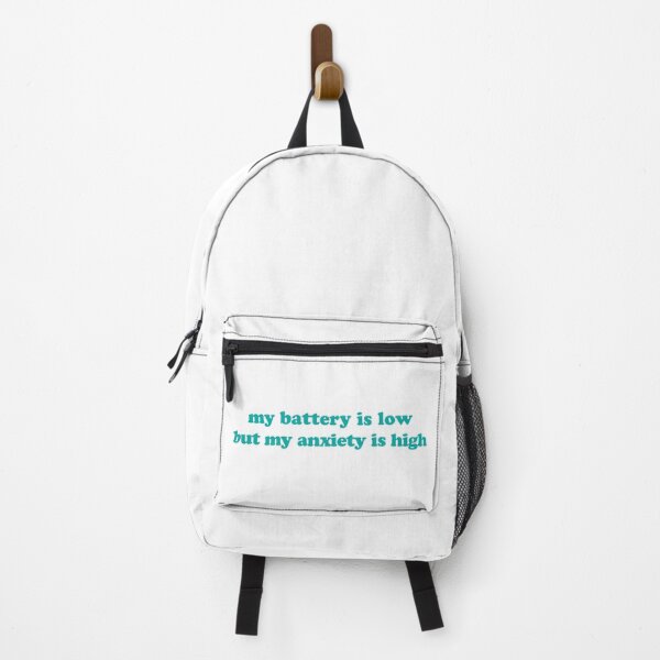 Item preview, My Battery Is Low But My Anxiety is High (Teal) designed and sold by Candace Offman.
