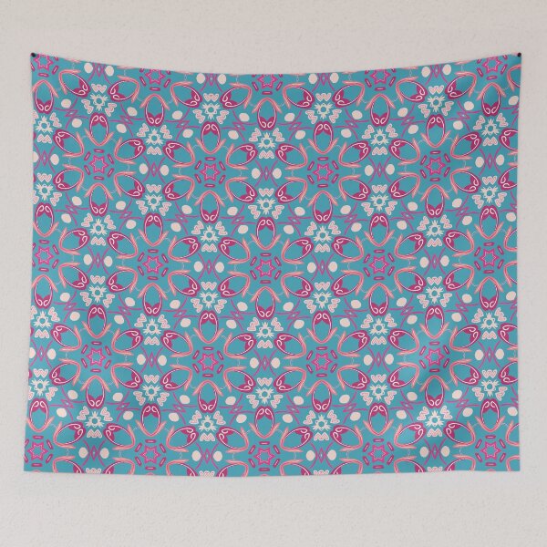 Artikelvorschau, Bright Teal, Hot Pink, and Blush Pink Swirly Geometric Pattern entworfen und verkauft von cozycaroline.