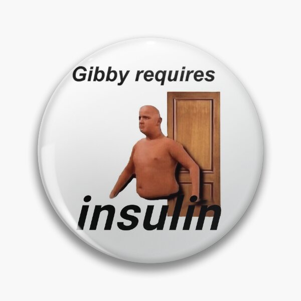 Vista previa del artículo con la obra «Gibby necesita insulina», diseñado y vendido por CatGirl101.