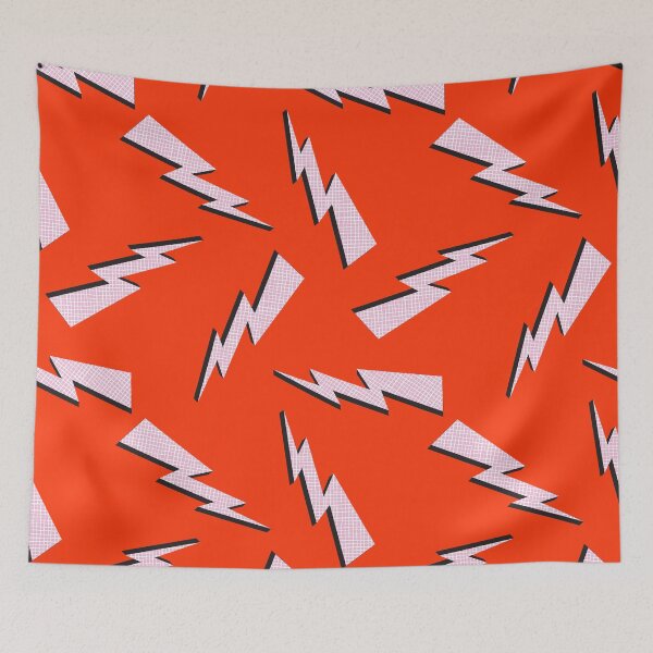 Item preview, Retro Lightning bolt thunder flash red designed and sold by Milatoo.