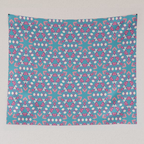 Artikelvorschau, Bright Teal, Hot Pink, and Blush Pink Swirly Geometric Pattern entworfen und verkauft von cozycaroline.