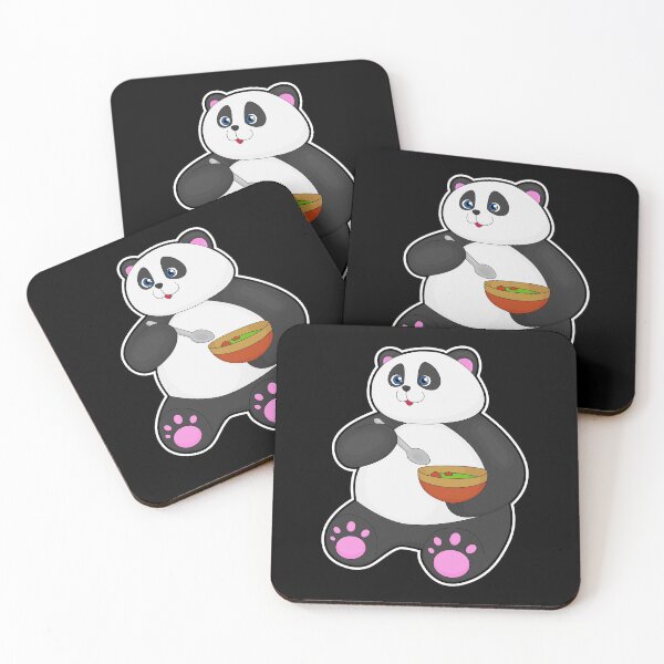 Item preview, Panda at Eating with Spoon & Bowl designed and sold by Snabdesign84.