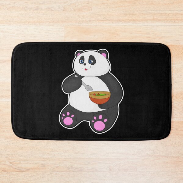 Item preview, Panda at Eating with Spoon & Bowl designed and sold by Snabdesign84.
