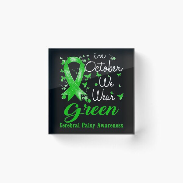 Item preview, In October We Wear Green Ribbon Cerebral Palsy Awareness designed and sold by largellie.