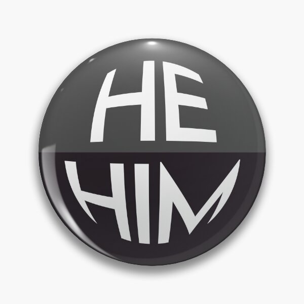 Item preview, Slate Grey Pronoun Pin | HE/HIM designed and sold by goofnmm.