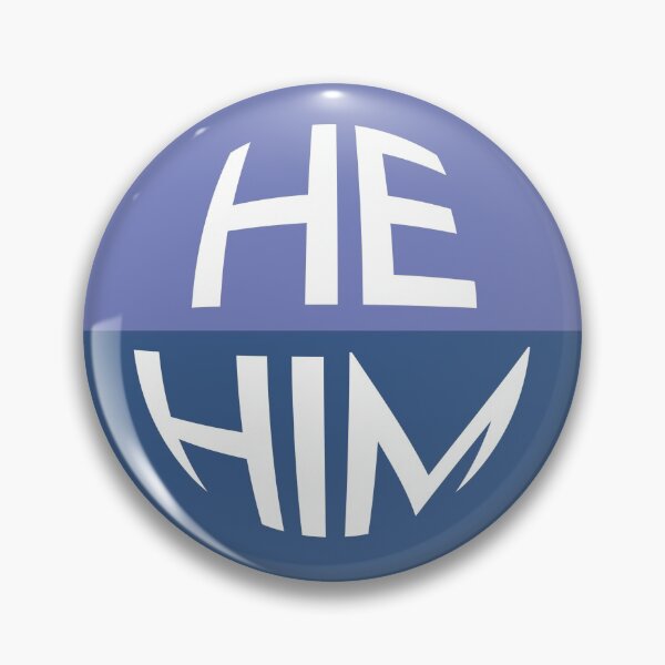 Item preview, Ocean Blue Pronoun Pin | HE/HIM designed and sold by goofnmm.